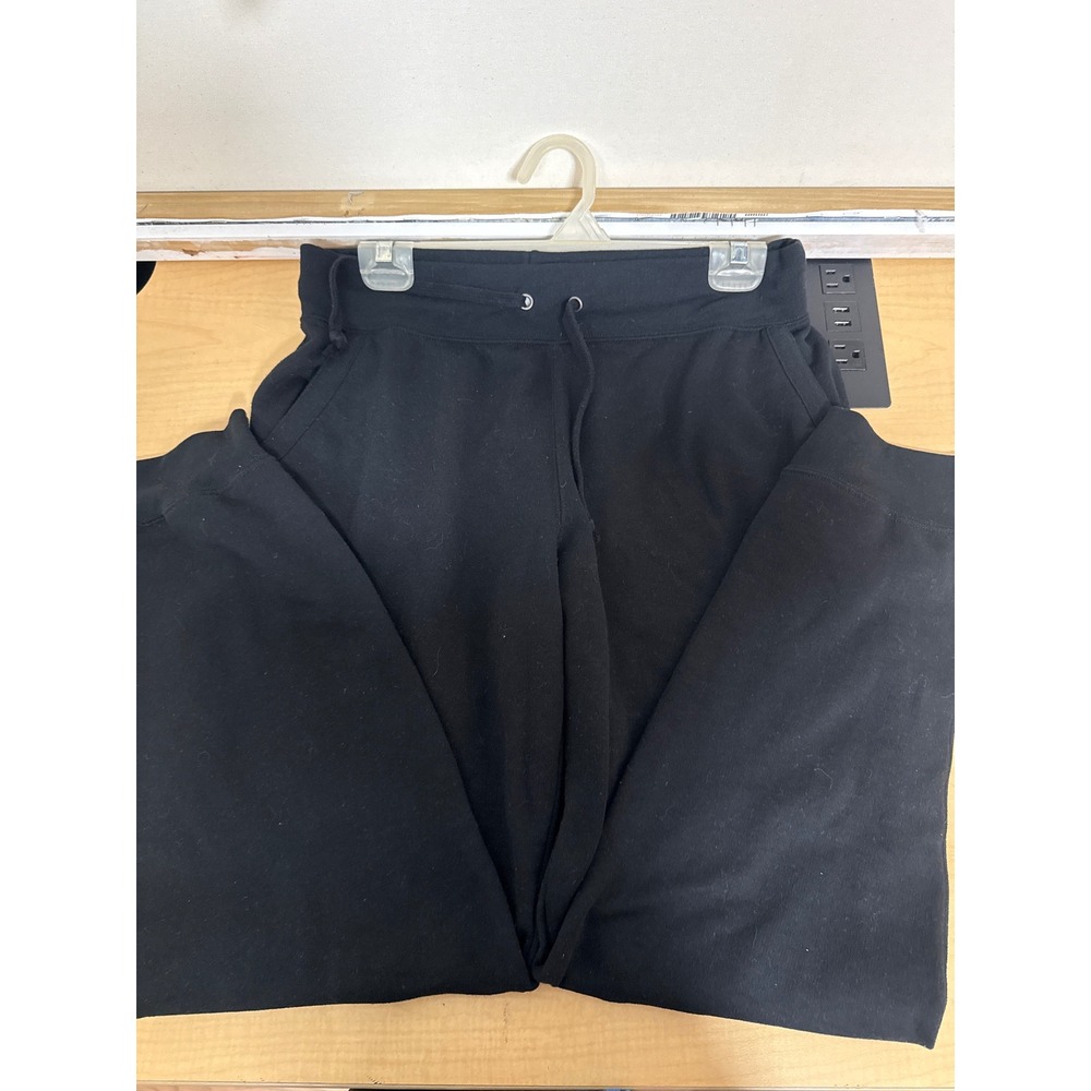 Champion Mens Black Fleece Jogger Sweatpants Script Logo C Patch Pockets